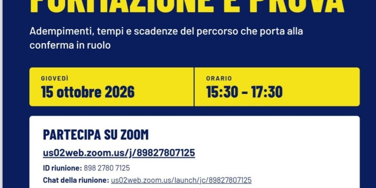 INCONTRO DI FORMAZIONE ONLINE - DOCENTI NEOASSUNTI